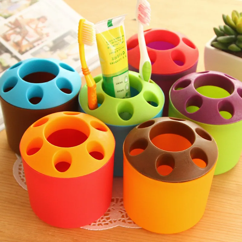 Buy Multicolor Toothbrush Toothpaste Holder Cup Glass