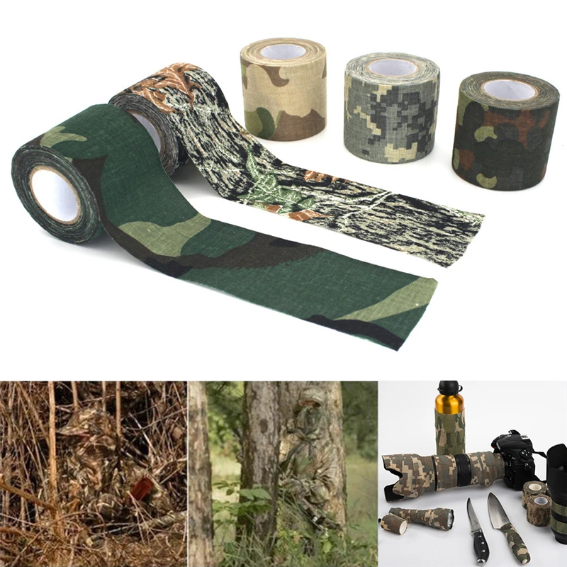 

Absorbent 1PCS Plastic Retractable Non-woven Outdoor Camouflage Tape Hunting Camping Camouflage Sport Protective Equipment Tape