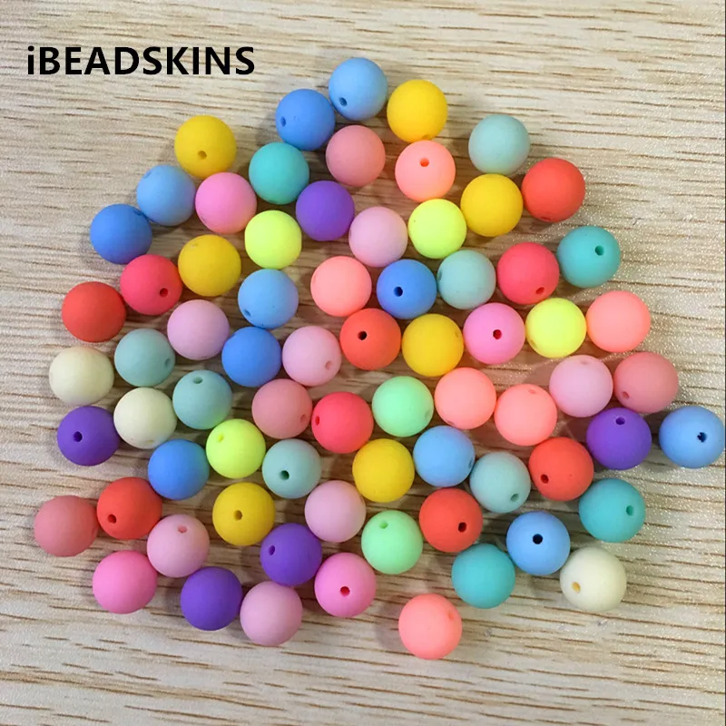 

new light matte color mix Chunky Acrylic Solid Beads for Necklace making