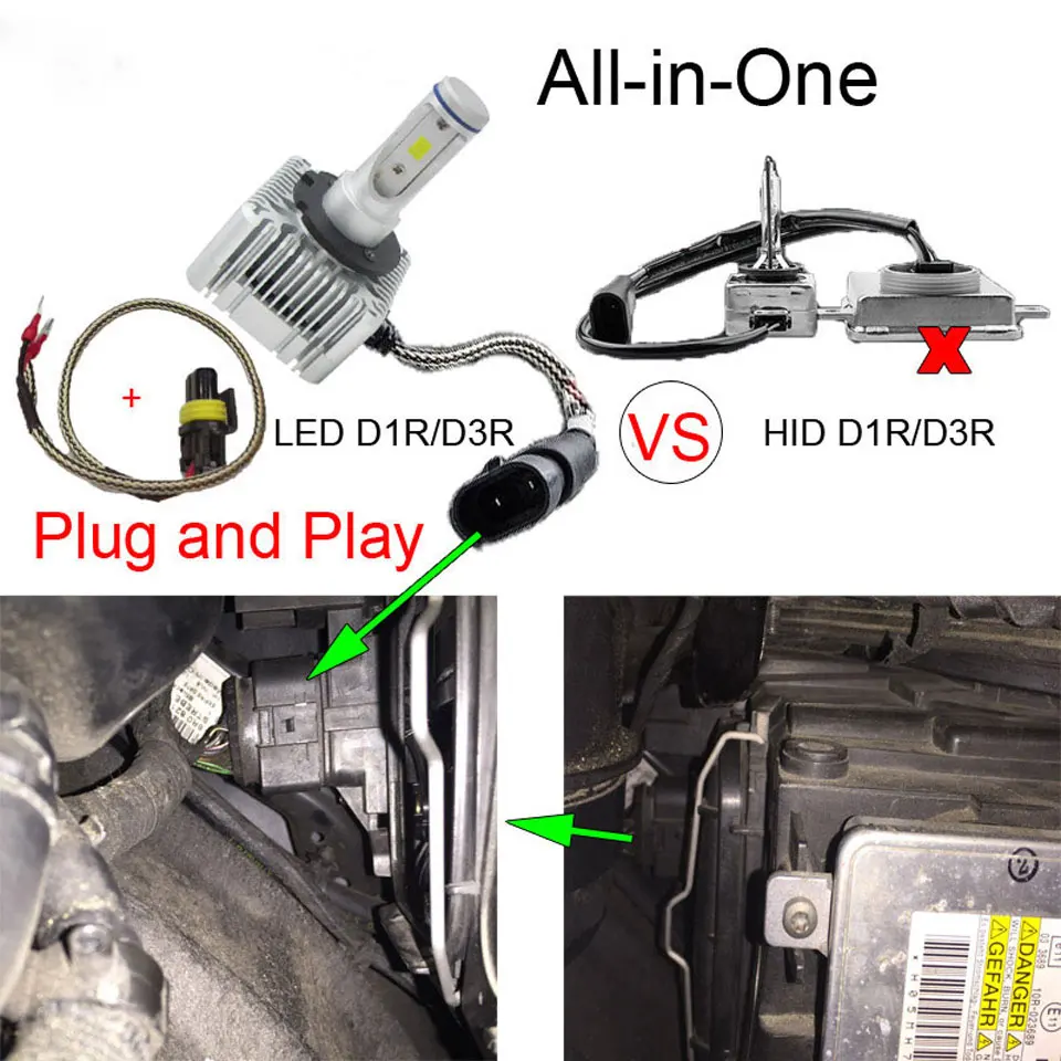 SPEVERT D1S/D3S D2S/D4S H4 H1 H3 H7 H8/H9/H11 9005/HB3 9006/HB4 9004/7 880 110W 26000LM 6000K комплект автомобильных светодиодных фар лампа