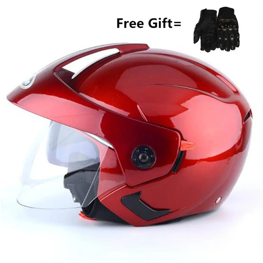 3/4 шлем мотоциклетный шлем полушлем открытый шлем для мотокросса Размер: s m l xl XXL, Capacete - Цвет: red