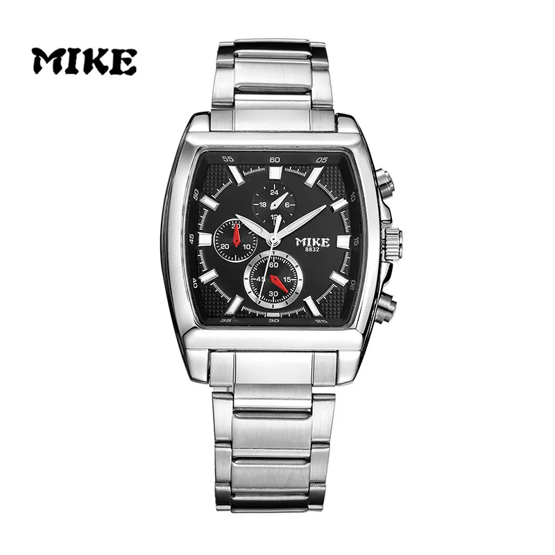Mike Squared Watch Men Designer Quartz Wristwatch Stainless Steel Band