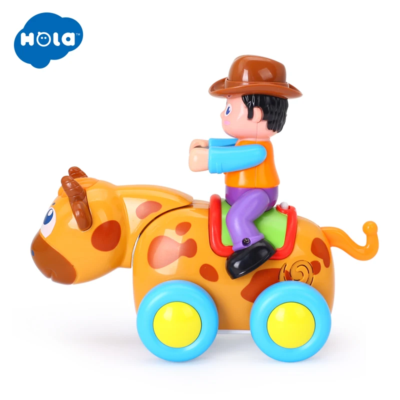 HUILE لعب 838B البرية مصارعة الثيران ألعاب الأطفال سعيد سباق مع الموسيقى و أضواء الاطفال الزحف التصميم لعبة للأطفال 18 شهر +