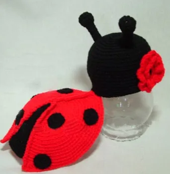 

Cute Cartoon Baby Handmade Knitting Crochet Knit Beetle onepiece Photo Photography Props Outfits Set For 0-1Month OR 3-4month