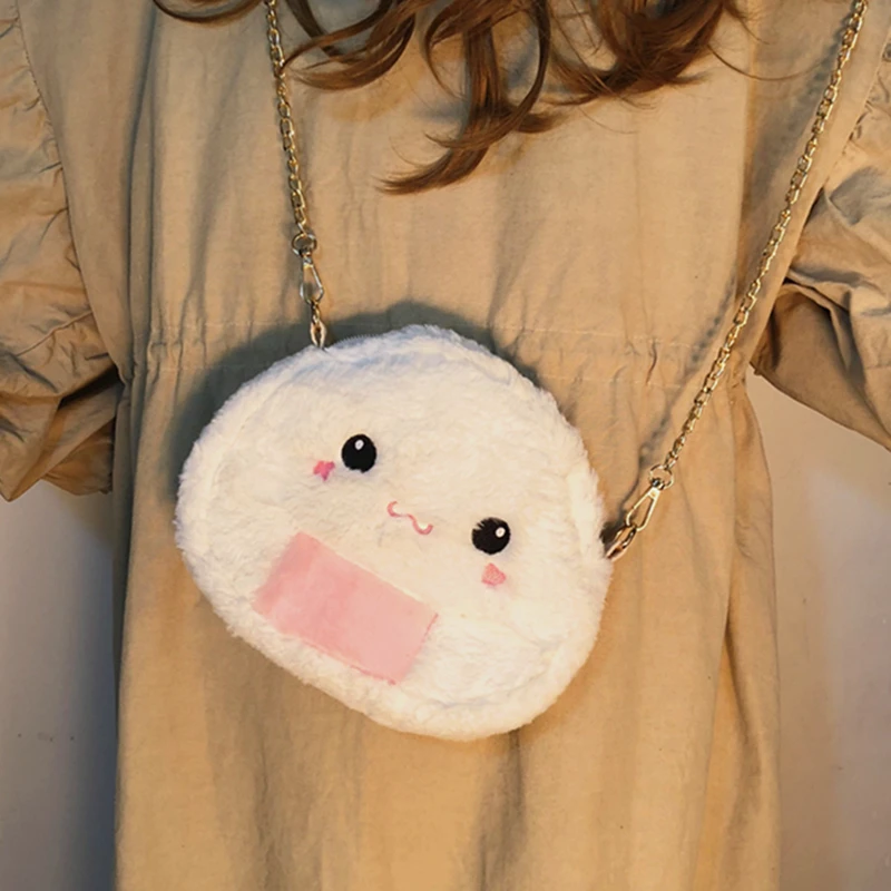

IVYYE Rice Roll Fashion Anime Plush Shoulder Bags Soft Cartoon Tote Casual Handbag Fluffy Dolls Phone Bag Lady Girls New