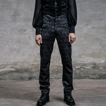 Punk Court Jacquard Men Dress Pants High Waist Formal Long Trousers British Gothic Stage Performance Pants