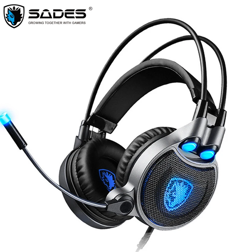 Sades R1 компьютерные игровые наушники USB Лучший 7 1 объемная стерео гарнитура геймер