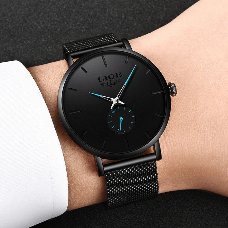 

2019New LIGE Mens Watches Top Brand Luxury Waterproof Sport Watch Men Ultra Thin Dial Quartz Watch Casual Relogio Masculino