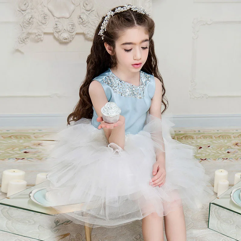 

The girl new ballet princess dress summer for size 6 7 8 9 10 11 12 13 14 years child bubble dress