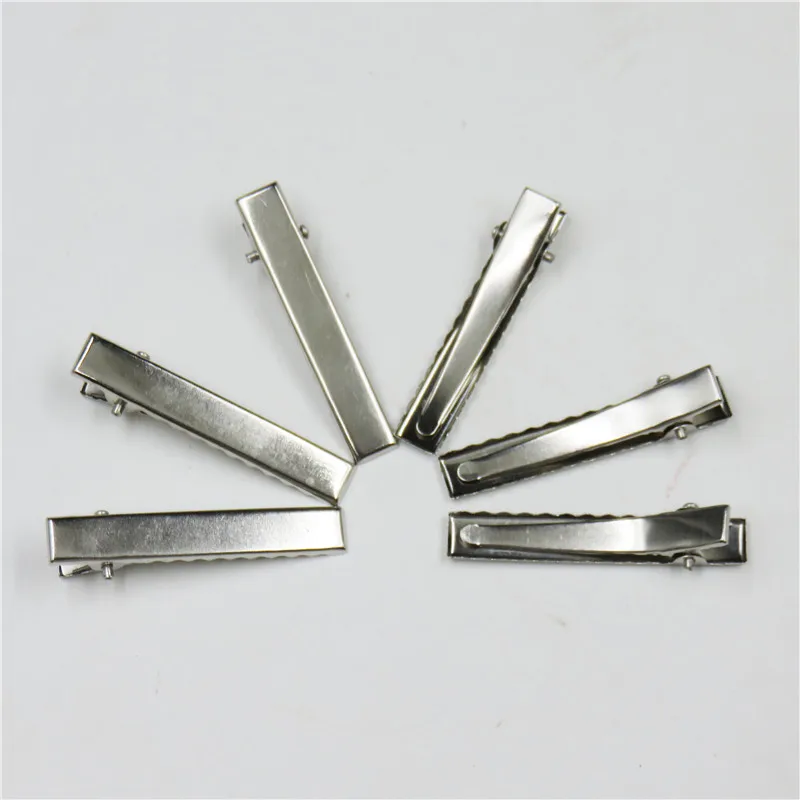 

100PCS/lot DIY hair accessories Hairpin accessories flat mouth square clip word duckbill clip handmade alloy material card