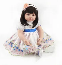 New 22 Inch Dolls Handmade Realistic Lifelike Real touch NPK Silicone Reborn Baby Dolls Vinyl Silicone newborn Doll Girl Gift