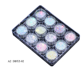 

12-color Fashion Light-changing Pink Fantasy Sparkling Powder Mixed Suit Nail Glitter