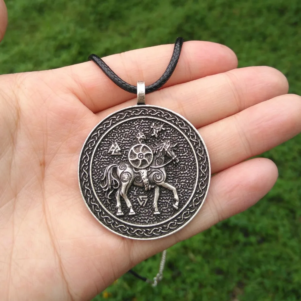 

12PCS viking Valkyrie Shieldmaiden necklace A Valkyrie offering Odin a horn of mead jewelry SanLan