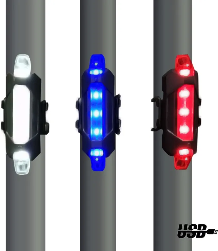 

bicycle bike light Taillight Portable USB Rechargeable Rear Safety Warning Light 3 flash style waterproof Light