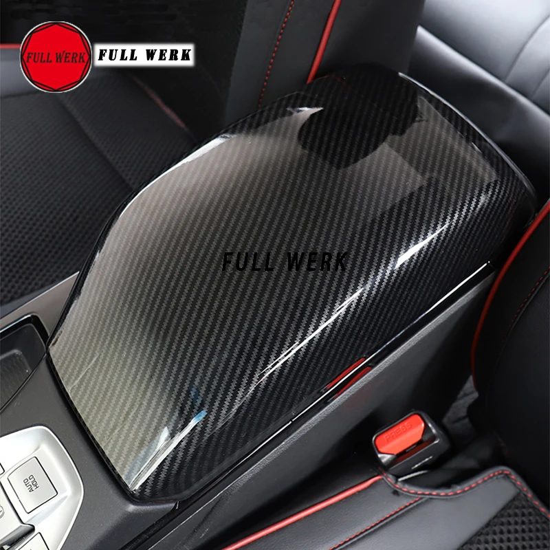 

1pc ABS Chrome Car Armrest Box Cover Central Storage Box Cap Sticker for Hyundai Tucson 19 Accessories Carbon Fiber Look