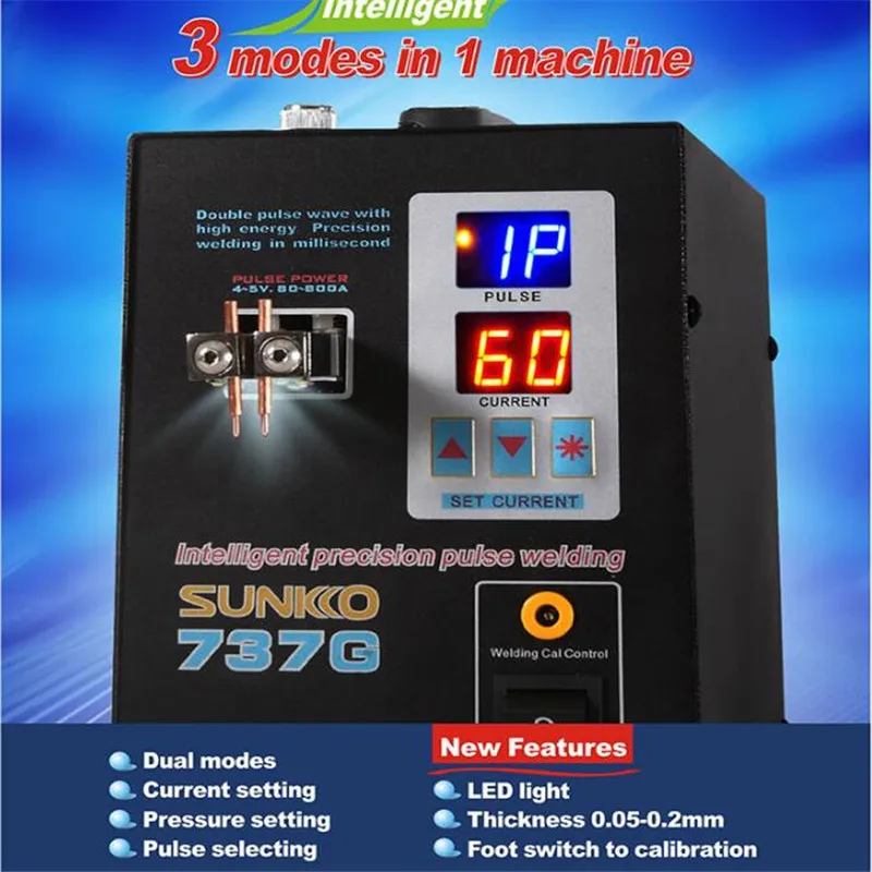 Точечный сварочный аппарат SUNKKO 737G 18650 с литиевым аккумулятором кВт для точечной