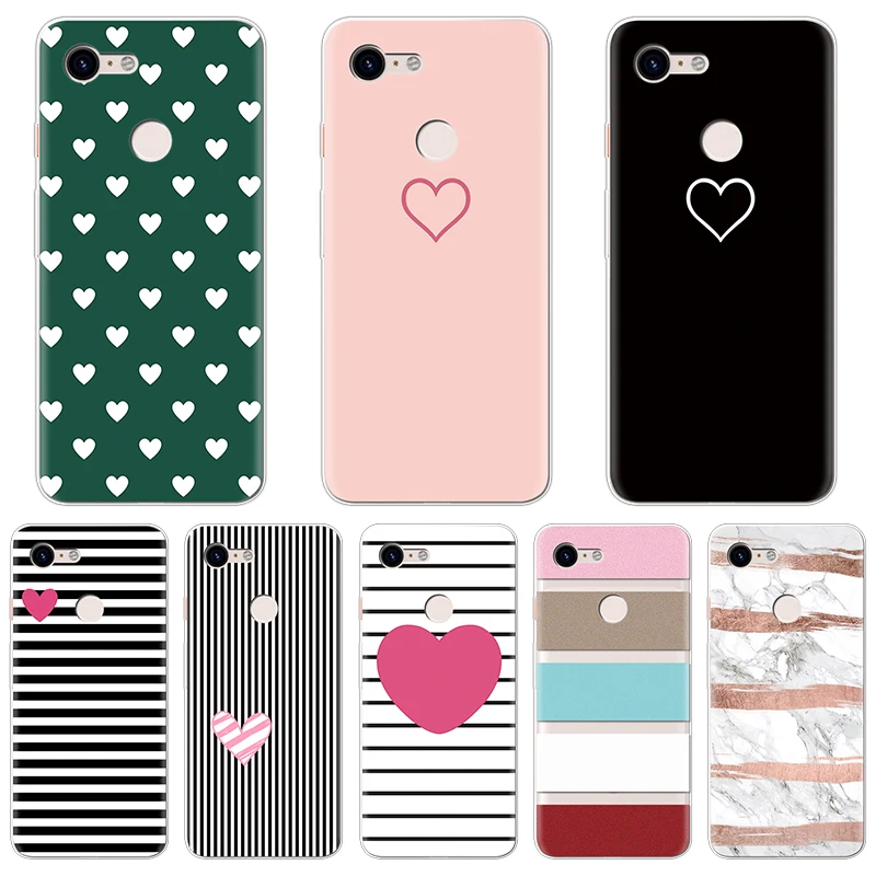 

Couple Pattern Cover Cases for Fundas Google Pixel 3 Case Heart Lover Stripe Soft TPU Protective Back Phone Shells Coque Capa