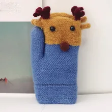 Детские модные перчатки, милые толстые стеганые зимние теплые утолщенные перчатки для мальчиков и девочек, новинка года