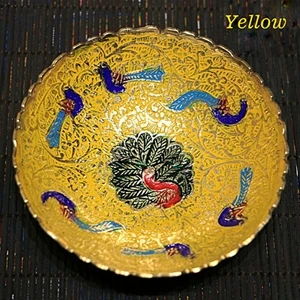 Buddha Compote Bowl Tibetan Buddhist Supplies Brass Bowl Metal Fruit Tray Plate Dish Disc Buddhist Temple Decoration 1pc - Цвет: Цвет: желтый