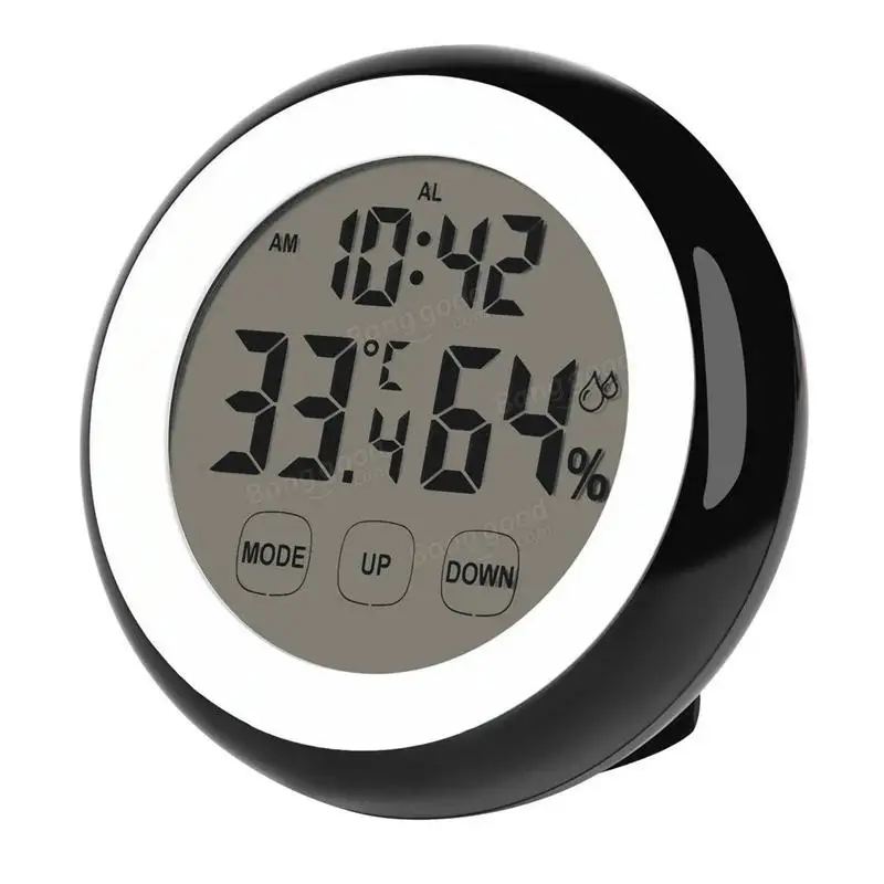 Mrosaa цифровой ЖК-дисплей Будильник детская панель часы контроль температуры и влажности гигрометр сенсорный экран Настольный будильник часы