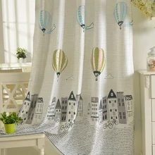 Half Shade Korean Cartoon Wind Flying A Balloon Boy and Girl Children font b Curtains b