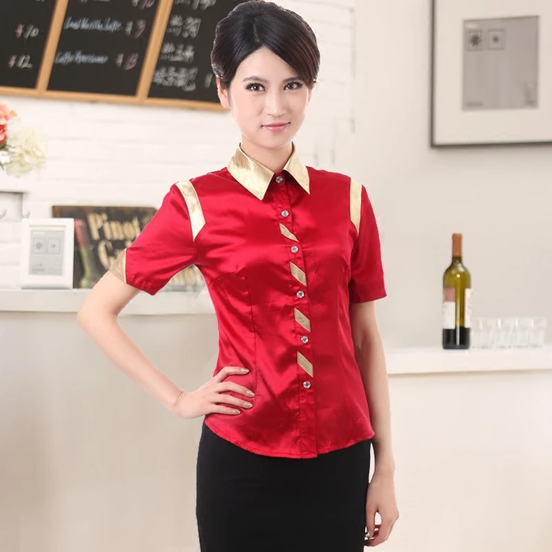 Женское летнее платье с коротким рукавом рукавом|uniform hotel|waiter uniformbar waiter uniform |