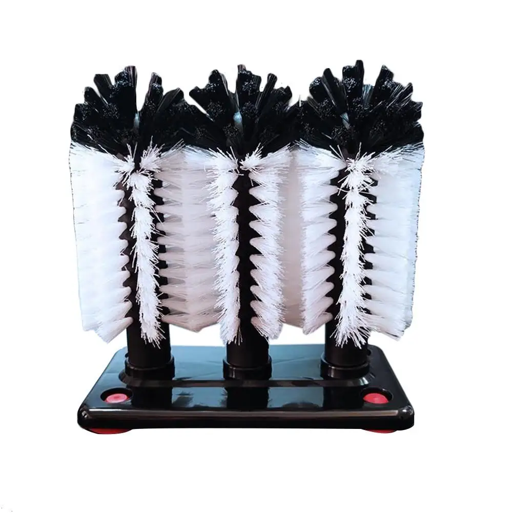 

New Cup Scrubber Glass Clean Triple Brush Kitchen Rotating Water Cup Brush with Suction for Bar Household Kitchen Cleaning Tools