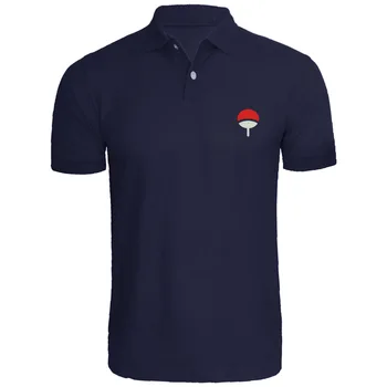 

Mens UCHIHA CLAN Anime Manga Minja Shinobi Embroidered Polo Shirts