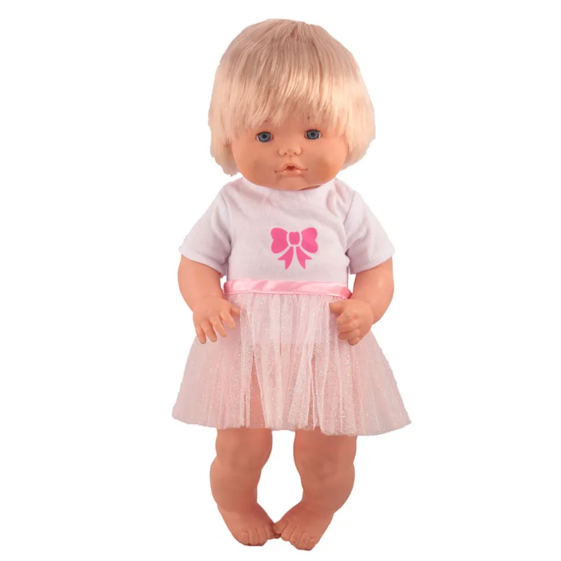

Fashion Sweet princess fan White yarn Dress Fit For 41cm Nenuco Doll or 16 Inch Dolls Clothes for birthday gifts