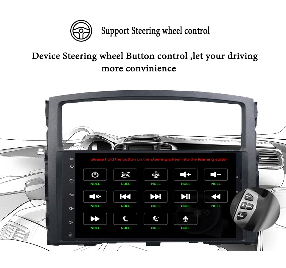 Excellent Android 9.1 Car DVD Player GPS Navigation Multimedia For Mitsubishi Pajero 2006 2007 2008 2009 2010 2011 wifi Carplay 5
