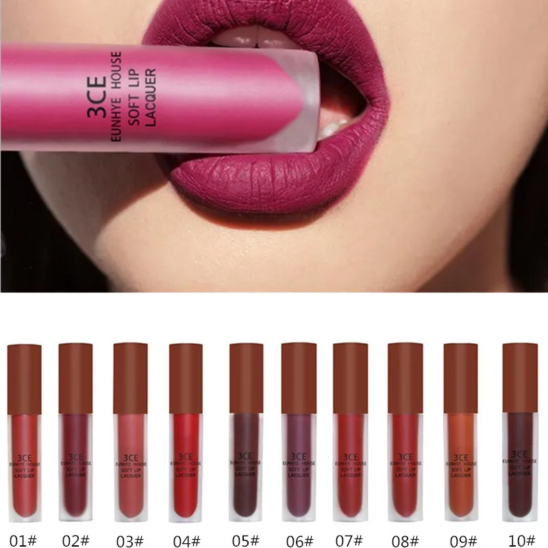 

3CE Eunhye House 10 Colors Velvet Matte Lipstick Lip Makeup Matte Liquid Lip Glaze Long-Lasting Lip Gross Lip Tint Cosmetics