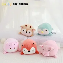 Lucky Boy Sunday милые Мультяшные животные плюшевая игрушка мягкая подушка ручная грелка лиса олень поросенок КИТ плюшевая подушка Рождественский подарок