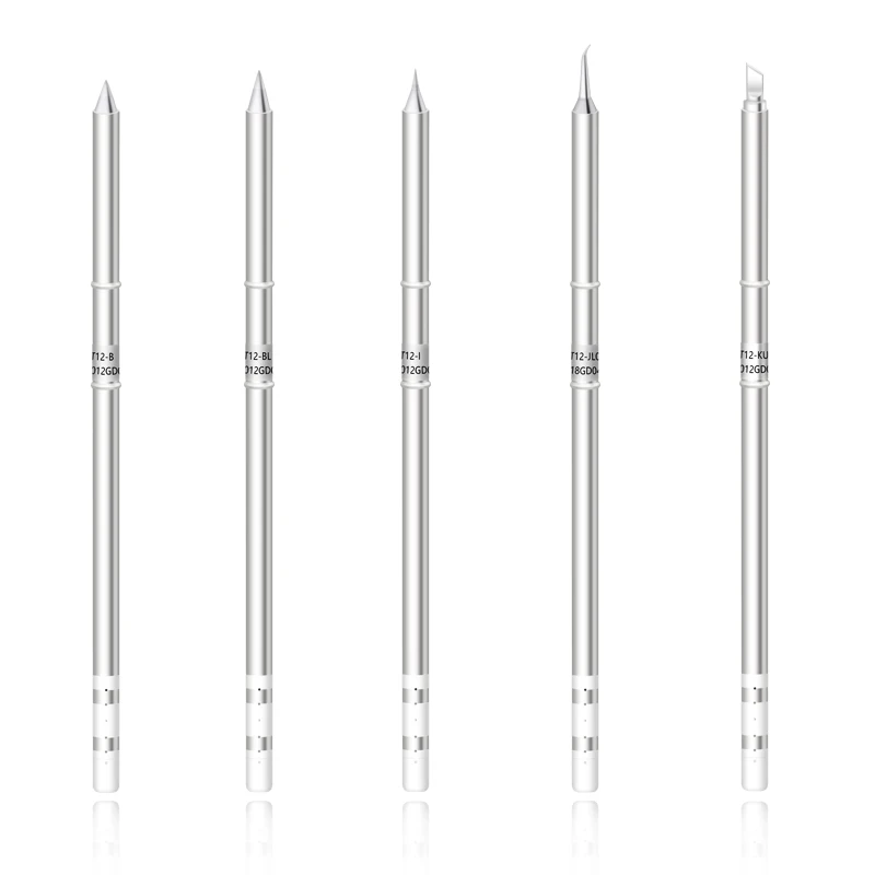 

5pcs T12 Soldering Tips T12-B T12-BL T12-I T12-JL02 T12-KU Soldering Iron Tips for T12 Soldering Station Welding Tools