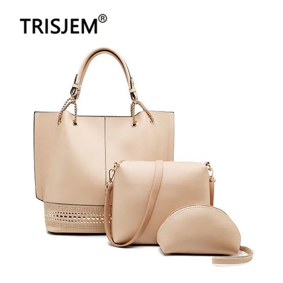 

2019 Women Leather Handbags Luxury Rivet Big High Quality Brand Bags Womens Handbags and Purses Sets Famale Totes Bolsa Feminina