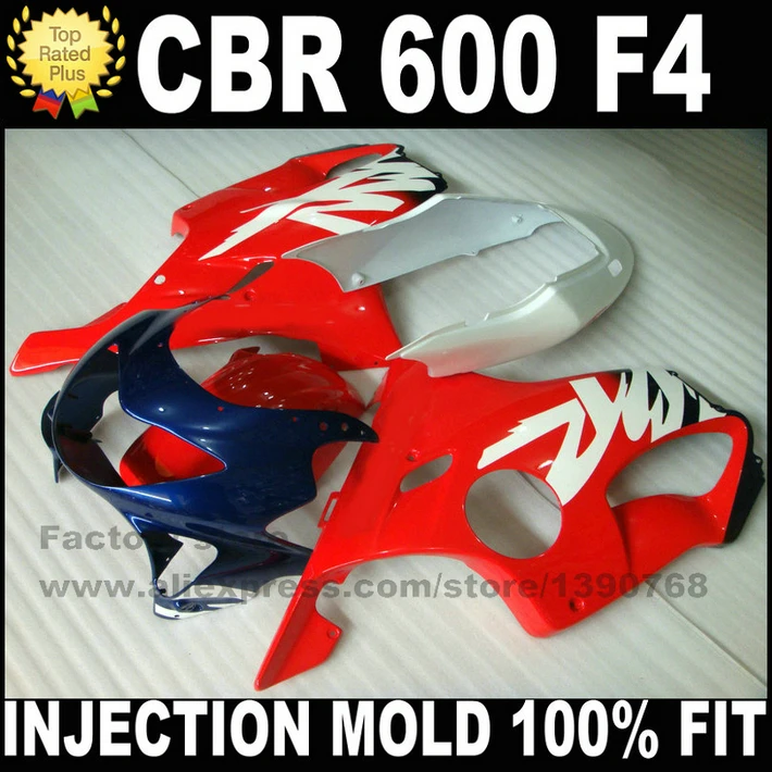 Наборы для обтекателей HONDA CBR 600 F4 голубой комплект Красного обтекателя пластиковые детали S6 2000 CBR600 99 00|fairing