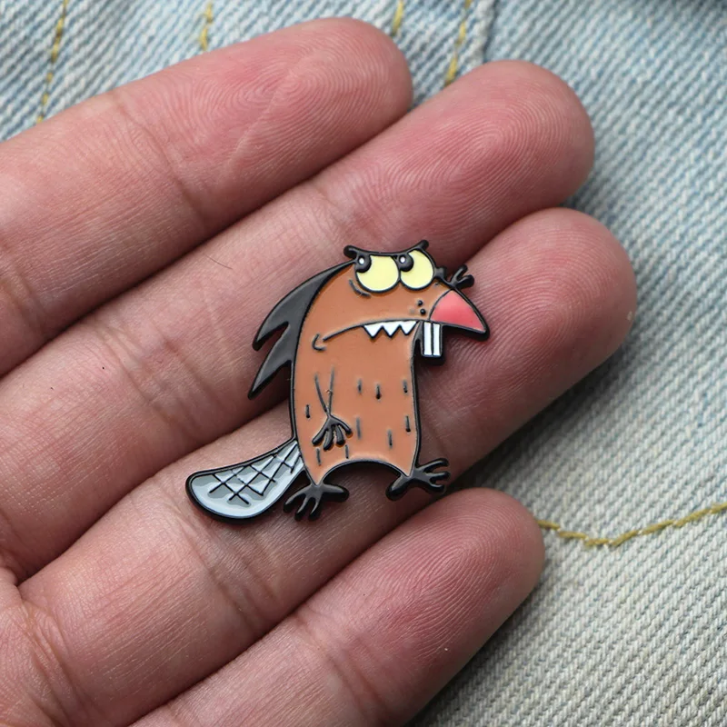 Забавные булавки Beaver из цинкового сплава женская сумка рюкзак броши для обуви