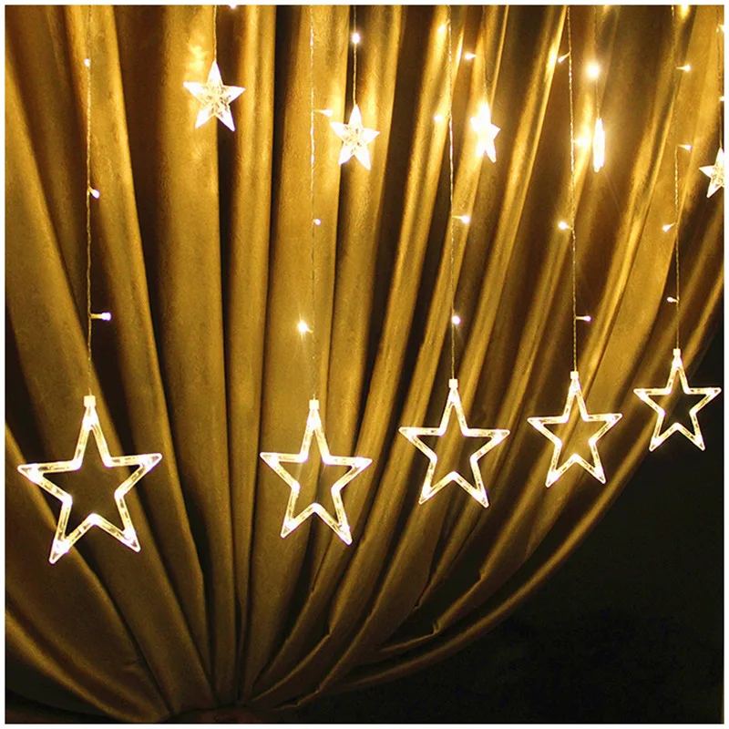 6 больших и 6 маленьких звезд светодиодные лампы Декор рождественские украшения для дома новогодние елочные украшения сказочные огни натальные. Q