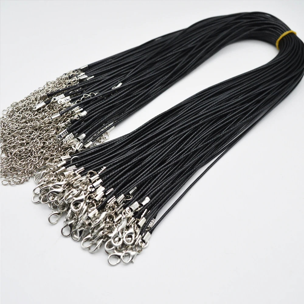 100 шт 1,5 мм pu кожа длина цепи 50 см для DIY кулон ювелирные изделия вощеный шнур