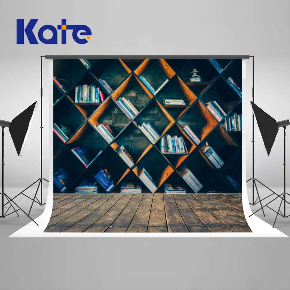 

Kate Retro School Library Study Bookshelf Backgrounds For Photo Studio Scene Students Photography Background Photographic