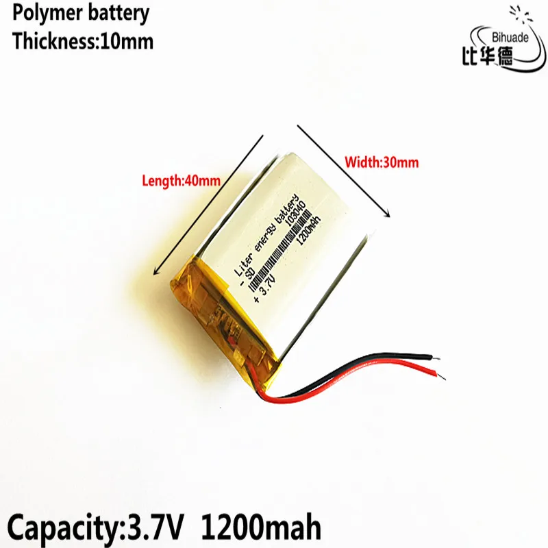 Liter energy battery Good Qulity 3.7V 1200mAH 103040 Polymer lithium ion / Li-ion for tablet pc BANK GPS mp3 mp4 | Электроника