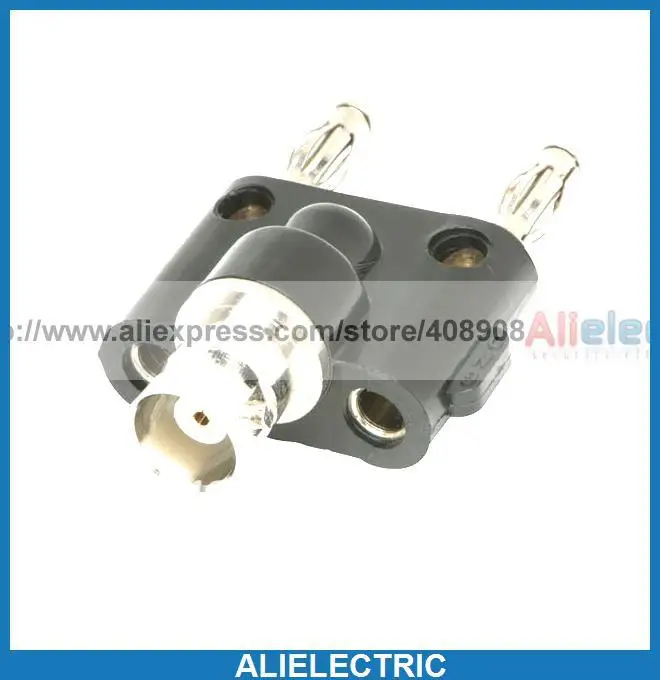 

10 PCS/lot x BNC Female to Dual 2 Banana Stack Plug Connector,BP2