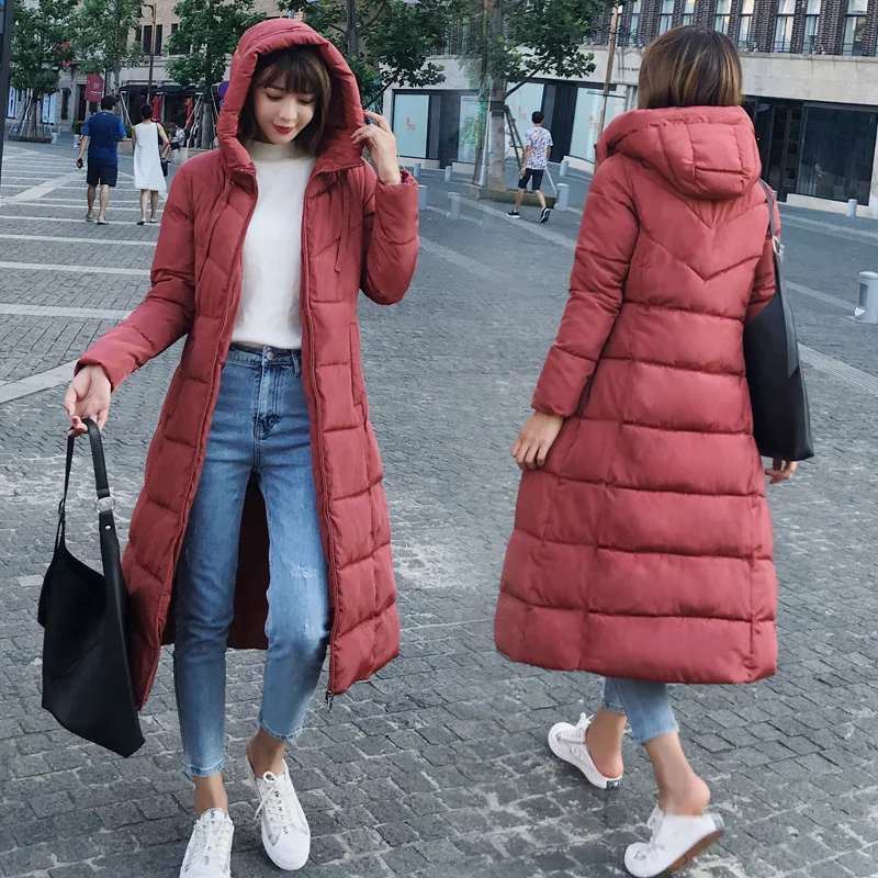 Goede Plus size 6XL Down jassen 2019 Mode Vrouwen Winter Jas Lange Slanke Dikker Warme Jas Neer Katoen Gewatteerde Jas Uitloper parka