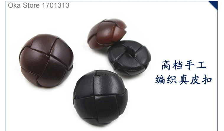 Leather Button Leather Buttons Black Real Leather Covered - Size for  Selection