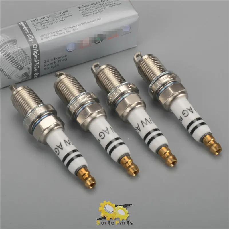4 pcs New OEM Spark Plug For VW Jetta Golf Passat Eos Tiguan Polo