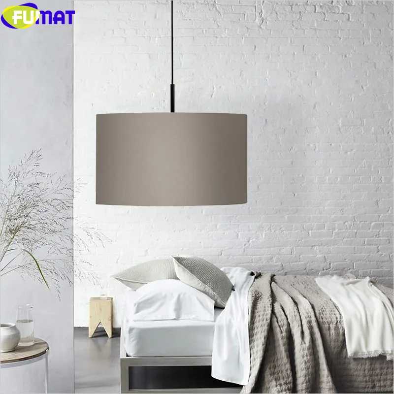 

FUMAT Nordic Cloth Light Fixtures Modern Living Room Dinning Room Hanglamp Bar Bedroom Pendant Lamp Single Head Pendant Light