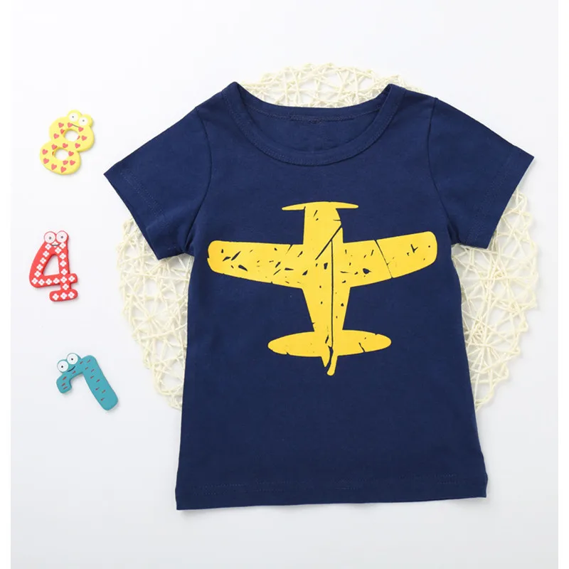 2018New Baby Boy Summer T Shirt Kids Short Sleeve T shirt Airplane