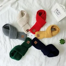 Осенний и зимний вязаный маленький шарф, женский зимний и осенний однотонный теплый шерстяной короткий Стильный студенческий милый шарф