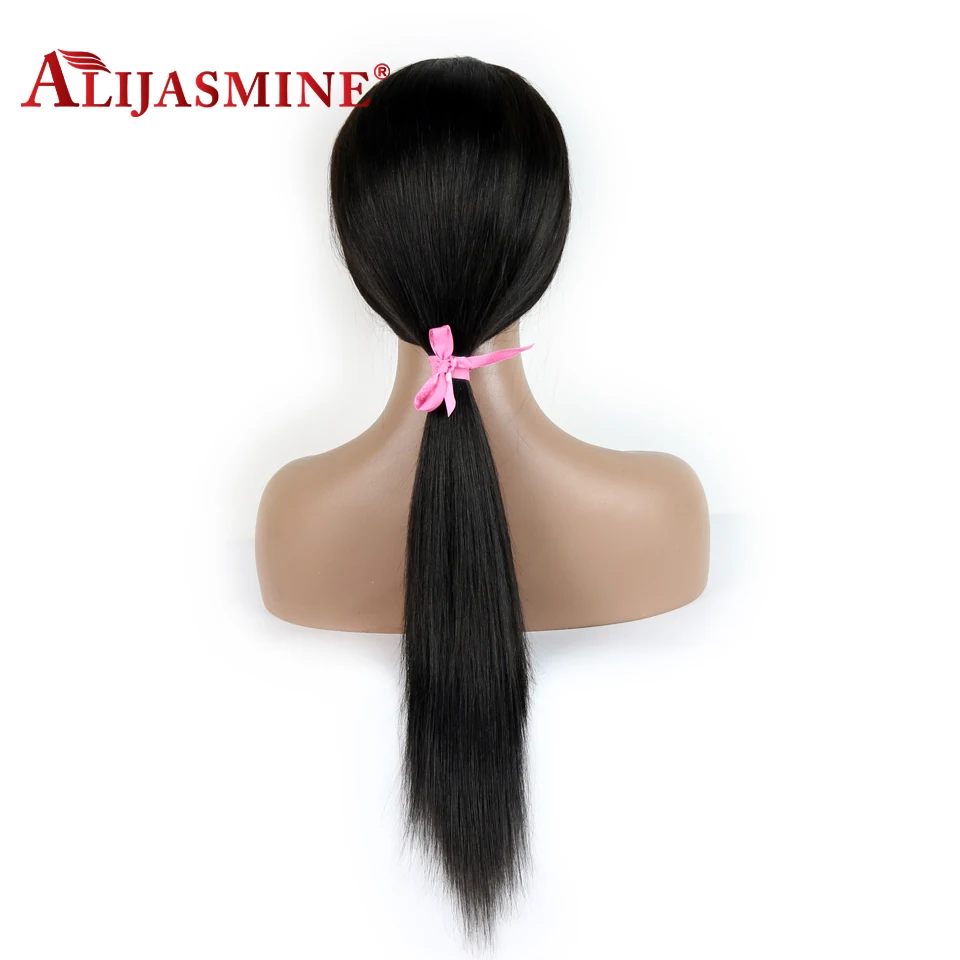 AliJasmine Шелковый топ 13x4 кружевные передние человеческие волосы парики с детскими волосами 130% плотность Remy перуанские шелковые Базовые Парики натуральный черный цвет