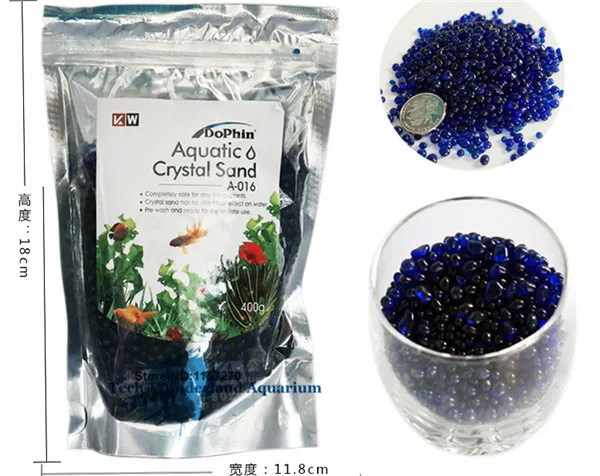 

Non-toxic Aquatic Crystal Sand White Blue Red 400g Aquarium Fish Tank Decoration