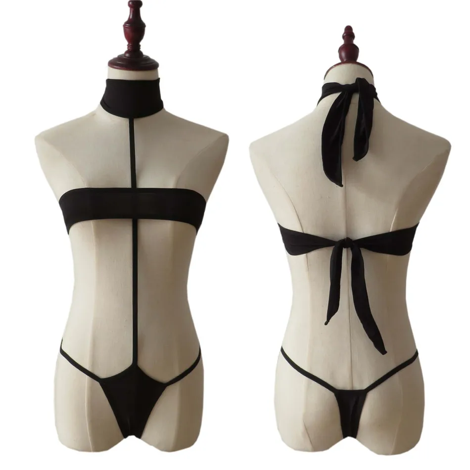 

Micro One Piece Swimsuit Solid Black/Golden Mini bathing suit women 2019 Women's Swimsuits Micro One Piece Bathing Suits